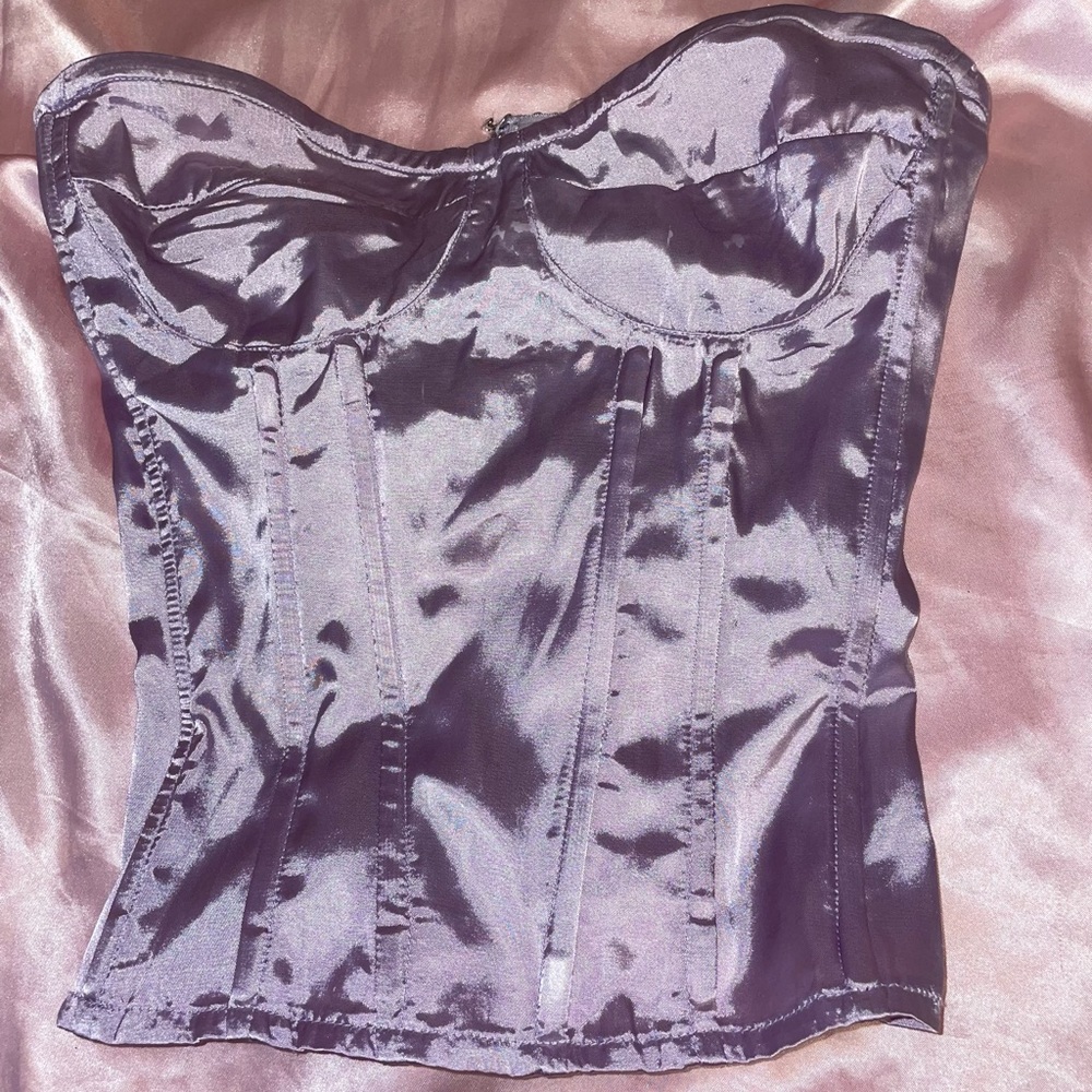 Lilac satin corset US size 2 Pretty Little Thing